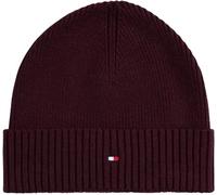 Tommy Hilfiger Bonnet Homme Flag Cotton Beanie en Cachemire, Marron (Deep Burgundy Melange), Taille Unique