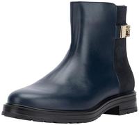 Tommy Hilfiger Bottes Basses Femme en Cuir, Bleu (Space Blue), 36