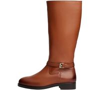 Tommy Hilfiger Bottes Femme Buckle Riding Cuir, Marron (Cinnamon Bark), 38