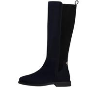 Tommy Hilfiger Bottes Femme Flag Long en Daim, Bleu (Space Blue), 41