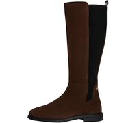 Tommy Hilfiger Bottes Femme Flag Long en Daim, Marron (Legacy Brown), 40
