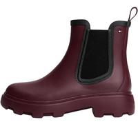 Tommy Hilfiger Bottes Low Boot Femme Flag Ankle Warm Lining Bottes de Pluie, Rouge (Rosewood Brown), 40