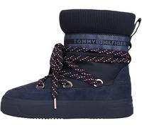 Tommy Hilfiger Bottes Mid Boot Femme avec Lacets, Bleu (Space Blue), 41