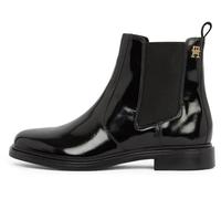 Tommy Hilfiger Bottines Chelsea Femme Abrasivato Leather Vernies, Noir (Black), 39