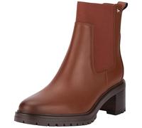 Tommy Hilfiger Bottines Chelsea Femme Mid Heel en Cuir, Marron (Cognac Brown), 36