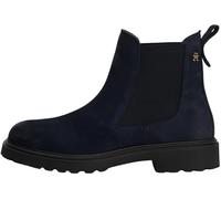 Tommy Hilfiger Bottines Chelsea Femme Nubuck Cleated Cuir, Bleu (Space Blue), 41