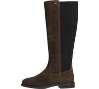 Tommy Hilfiger Bottines Chelsea Fw0fw09574High en daim avec drapeau en émail pour femme, Fondant marron, 39 EU