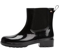Tommy Hilfiger Bottines de Pluie Femme Hardware Rainboot Brillantes, Noir (Black), 37