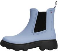 Tommy Hilfiger Bottines de Pluie Femme Rubber Rainboot à Talon Carré, Bleu (Brisk Blue), 39
