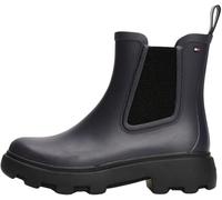 Tommy Hilfiger Bottines de Pluie Femme Rubber Rainboot à Talon Carré, Bleu (Space Blue), 41