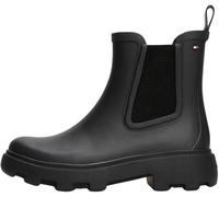Tommy Hilfiger Bottines de Pluie Femme Rubber Rainboot à Talon Carré, Noir (Black), 39
