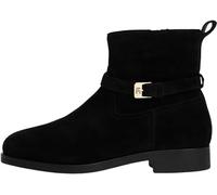 Tommy Hilfiger Bottines Femme Buckle Riding Suede en Daim, Noir (Black), 38
