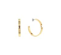 Tommy Hilfiger Jewelry Boucles d'Oreilles Créoles pour Femme en Acier Inoxydable avec Placage Ionique Or Jaune orné de Cristaux - 2781050