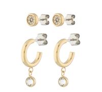 TOMMY HILFIGER Boucles d'oreilles or / argent / transparent, Taille One Size