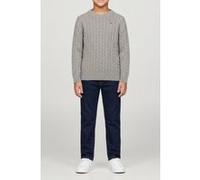 Tommy Hilfiger Boys Cotton Cable Sweater Mid Grey Heather Taille: 7 | Pulls Outlet | Unisex | Gris