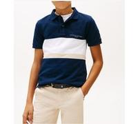 Tommy Hilfiger Boys Mini Embroidered Polo Dark Night Navy Colourblock Taille: 12 | Chemises Outlet | Unisex | Le Noir
