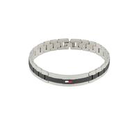 TOMMY HILFIGER Bracelet 'NELSON' noir / argent, Taille One Size