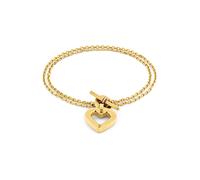 Tommy Hilfiger Jewelry Bracelet Chaîne Double pour Femme en Or Jaune avec une Charm Cœur - 2780970