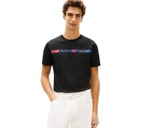 Tommy Hilfiger Brand Love Stripe Tee MW0MW42368 S/S T-Shirt, Noir, M