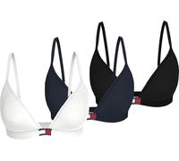 Tommy Hilfiger Brassières Lot de 3 Femme Triangle sans Rembourrage, Multicolore (Black/Navy Rib/White), XS