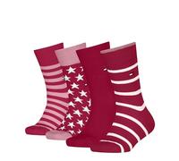 Tommy Hilfiger Breton Stripe Stars Classic Sock, Rose, 27-30 (Lot de 4) Mixte Enfant