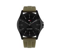 Tommy Hilfiger Bruce 1710741 Montre à quartz pour homme, boîtier rond, 42 mm, bracelet en silicone, vert, étanche, 30 m