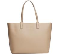 Tommy Hilfiger Cabas Sac Femme Logotape avec Fermeture Éclair, Beige (Coastal Taupe), Taille Unique