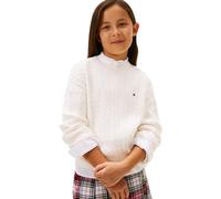 Tommy Hilfiger Cable Sweater Kg0kg08848 Pull-Over, White (Ivory Silk), 12 Ans Fille