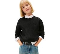 Tommy Hilfiger Cable Sweater Kg0kg08848 Pull pour Fille Noir 8 Ans, Noir (Noir), 8 Ans