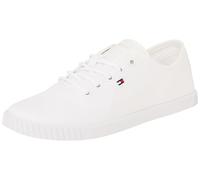 Tommy Hilfiger Baskets Cuvette Femme Canvas Lace Up Élégantes, Blanc (White), 37
