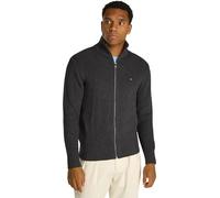 Tommy Hilfiger Cardigan avec Fermeture Éclair Homme Rib Zip Through Coton, Gris (Dark Grey Heather), S