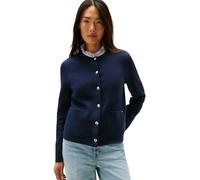Tommy Hilfiger Cardigan Femme Co Jersey Reversible Cardi Patte de Boutonnage, Bleu (Br STP Navy/Dark Night Navy), XL