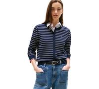 Tommy Hilfiger Cardigan Femme Jersey Stitch Cardigan Élégant, Multicolore (Dark Night Navy/Ivory Silk STP GS), L