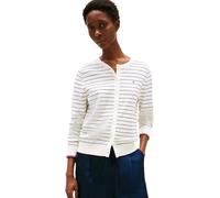 Tommy Hilfiger Cardigan Femme Jersey Stitch Cardigan Élégant, Multicolore (Ivory Silk/Dark Night Navy STP GS), XXL