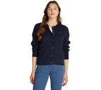 Tommy Hilfiger Cardigan Femme Maille Torsadée, Bleu (Dark Night Navy), M