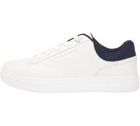 Tommy Hilfiger Casual Cupsole Sneaker Fw0fw09020, Haut Bas Femme, Blanc Ecru Space Blue, 38 EU, Blanc Ecru Space Blue, 38 EU