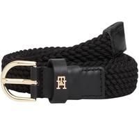 Tommy Hilfiger Ceinture Femme Essential Effortless 2,5 cm Elastic Cuir, Noir (Black), 105 cm