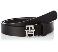 Tommy Hilfiger Ceinture Femme TH Logo 2.5 Ceinture Cuir, Noir (Black), 85