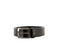 Tommy Hilfiger Ceinture Homme Adan New Leather avec Drapeau en Cuir, Noir (Black), 95 cm