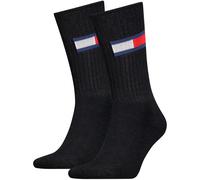 Tommy Hilfiger Crew Chaussettes, Noir, 43/46 (Lot de 2) Unisexe