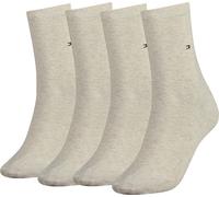 TOMMY HILFIGER Chaussettes femme, pack de 4 - Classic, bas, coloris uni Beige 39-42