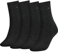 TOMMY HILFIGER Chaussettes femme, pack de 4 - Classic, bas, uni Gris 35-38