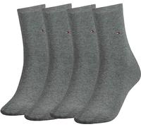 TOMMY HILFIGER Chaussettes femme, pack de 4 - Classic, bas, uni Gris clair 35-38