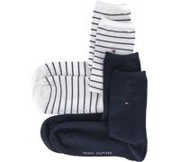 TOMMY HILFIGER Chaussettes femme, paquet de 2 - Women's Patterned Styles Bleu foncé/Blanc 35-38