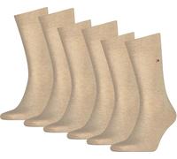 TOMMY HILFIGER Chaussettes Hommes, Lot de 6 - Classic, bas, coloris uni Beige 47-49