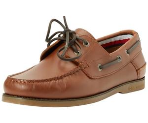 Tommy Hilfiger Chaussures Bateau Homme TH Boat Shoe Core Leather en Cuir, Marron (Winter Cognac), 42