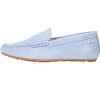 Tommy Hilfiger Chaussures de Conduite Femme Flag Soft Suede Loafer Élégantes, Bleu (Breezy Blue), 38