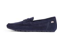 Tommy Hilfiger Chaussures de Conduite Femme Flag Soft Suede Loafer Élégantes, Bleu (Space Blue), 41