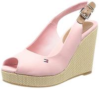 Tommy Hilfiger Chaussures Femme Semelles Compensées Espadrilles Iconic Elena Sling Back Wedge Talon Compensé, Rose (Soothing Pink), 41 EU