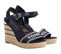 Tommy Hilfiger Chaussures Femme Semelles Compensées Espadrilles Seasonal Webbing Wedge Talon Compensé, Bleu (Space Blue), 40 EU